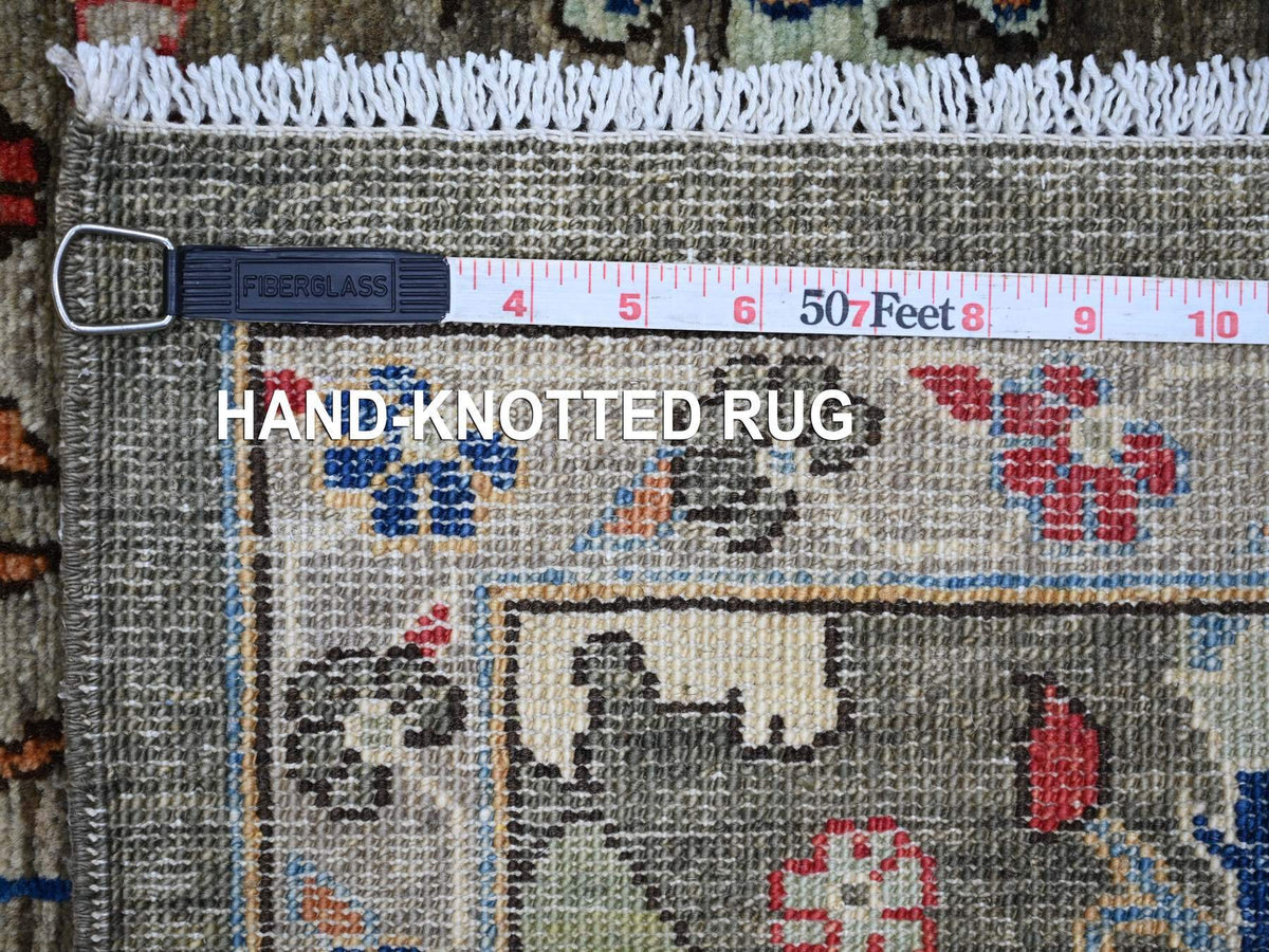 Heriz Tribal & Geometric hand-knotted wool runner in Gray, 3' x 7'9" — SKU O021435 (view 6)