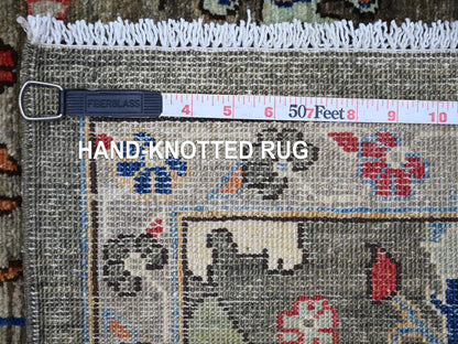 Heriz Tribal & Geometric hand-knotted wool runner in Gray, 3' x 7'9" — SKU O021435 (view 6)