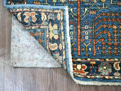 Blue 2'3" x 5'11" Tribal & Geometric Hand knotted Wool Rug - Sku: O021439