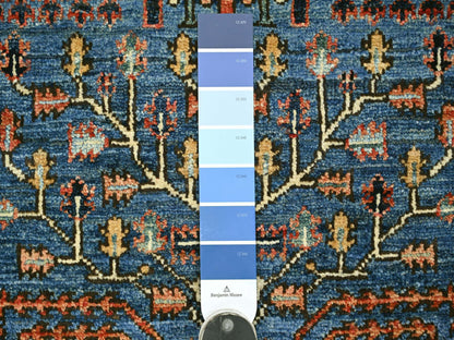Blue 2'3" x 5'11" Tribal & Geometric Hand knotted Wool Rug - Sku: O021439