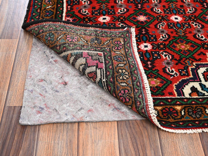Red 2'6" x 9'4" Tribal & Geometric Hand knotted Wool Rug - Sku: O02143
