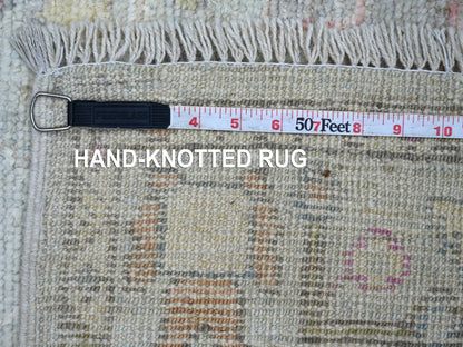 Blue 2'10" x 19'3" Oushak And Peshawar Hand knotted Wool Rug - Sku: O021440