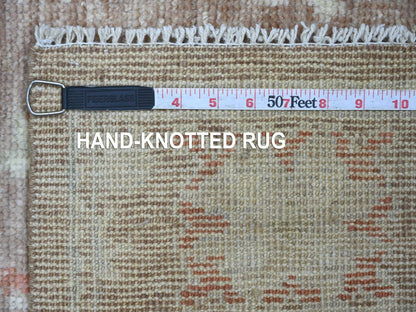Brown 3'3" x 5'0" Oushak And Peshawar Hand knotted Wool Rug - Sku: O021446