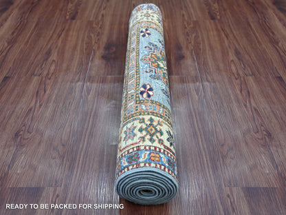 Blue 2'9" x 8'3" Tribal & Geometric Hand knotted Wool Rug - Sku: O021449