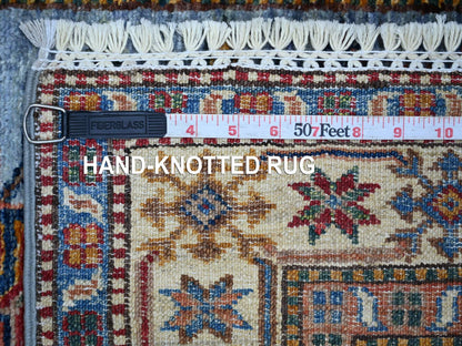 Blue 2'9" x 8'3" Tribal & Geometric Hand knotted Wool Rug - Sku: O021449