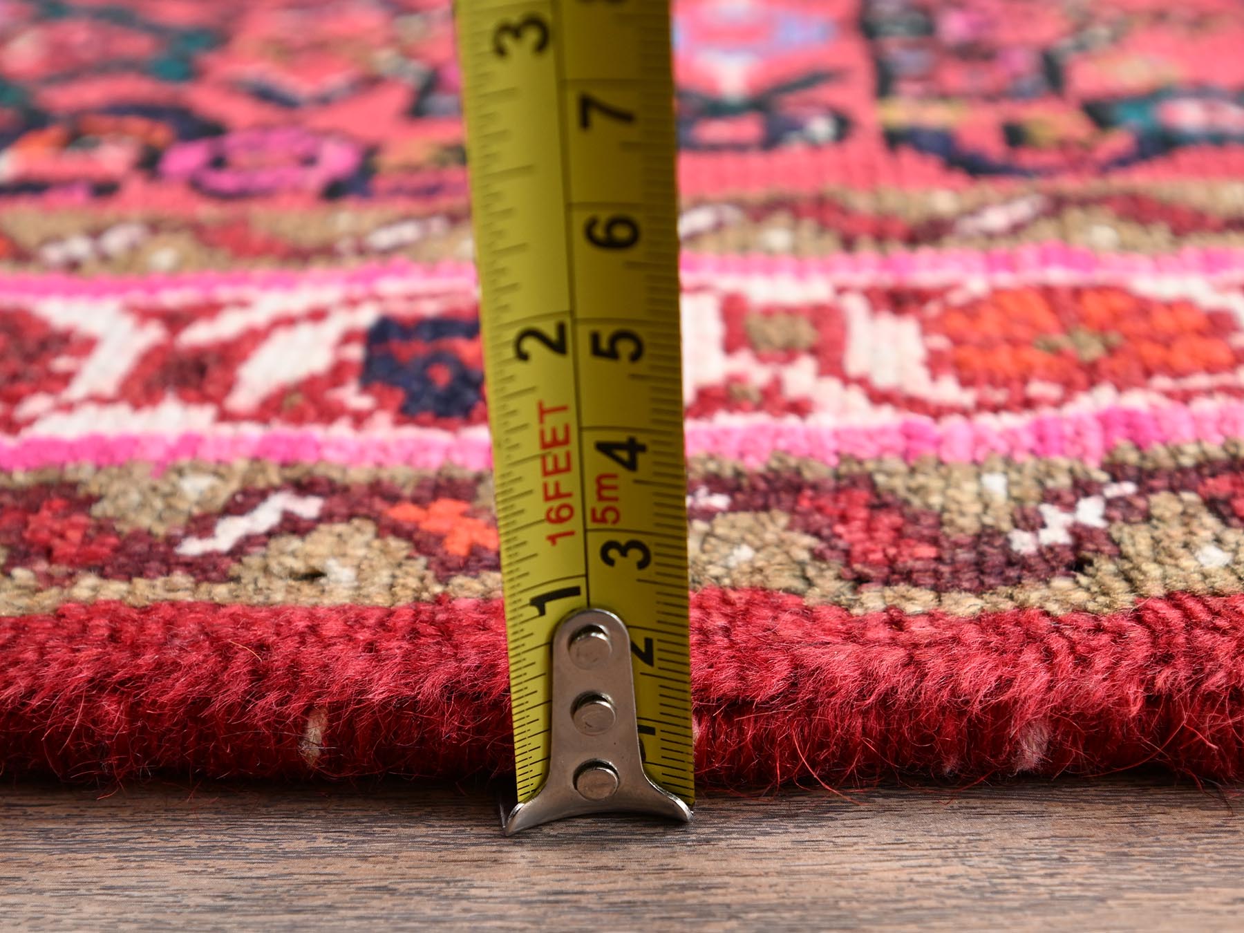 Tribal & Geometric hand-knotted wool runner in Red & Ivory, 2'4" x 7' — SKU O02144 (view 6)