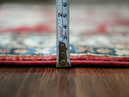 Kazak Tribal & Geometric hand-knotted wool runner in Red & Ivory, 2'6" x 8'1" — SKU O021450 (view 5)