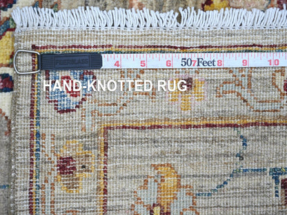 Green 2'8" x 9'5" Tribal & Geometric Hand knotted Wool Rug - Sku: O021451
