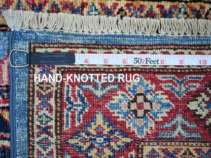 Blue 2'7" x 8'0" Tribal & Geometric Hand knotted Wool Rug - Sku: O021452