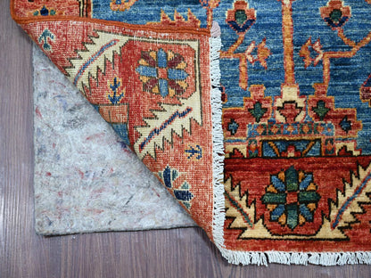 Blue 2'11" x 18'7" Tribal & Geometric Hand knotted Wool Rug - Sku: O021455
