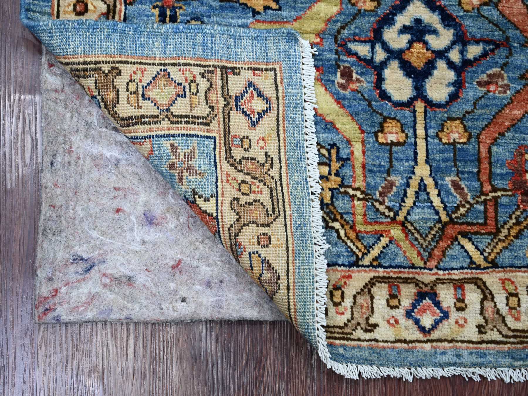 Peshawar Tribal & Geometric hand-knotted wool rug in Blue & Ivory, 3' x 4'7" — SKU O021456 (view 2)