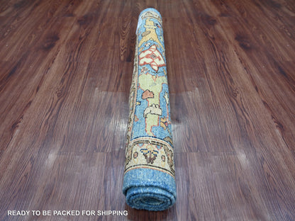 Blue 3'0" x 4'7" Tribal & Geometric Hand knotted Wool Rug - Sku: O021456