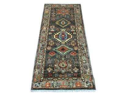 Brown 2'8" x 5'11" Tribal & Geometric Hand knotted Wool Rug - Sku: O021457