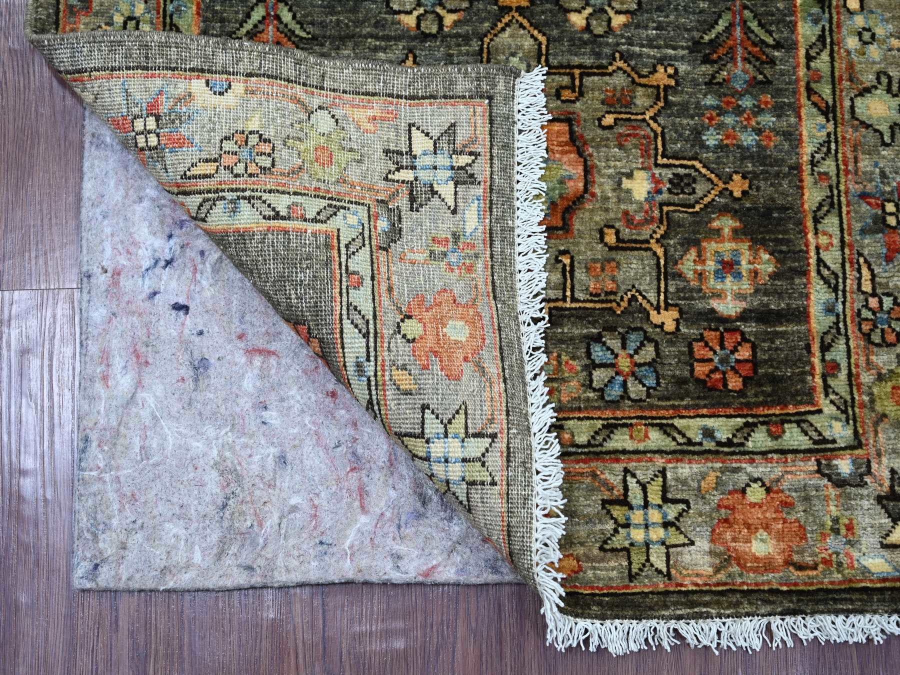 Peshawar Tribal & Geometric hand-knotted wool runner in Brown & Gray, 2'8" x 5'11" — SKU O021457 (view 2)