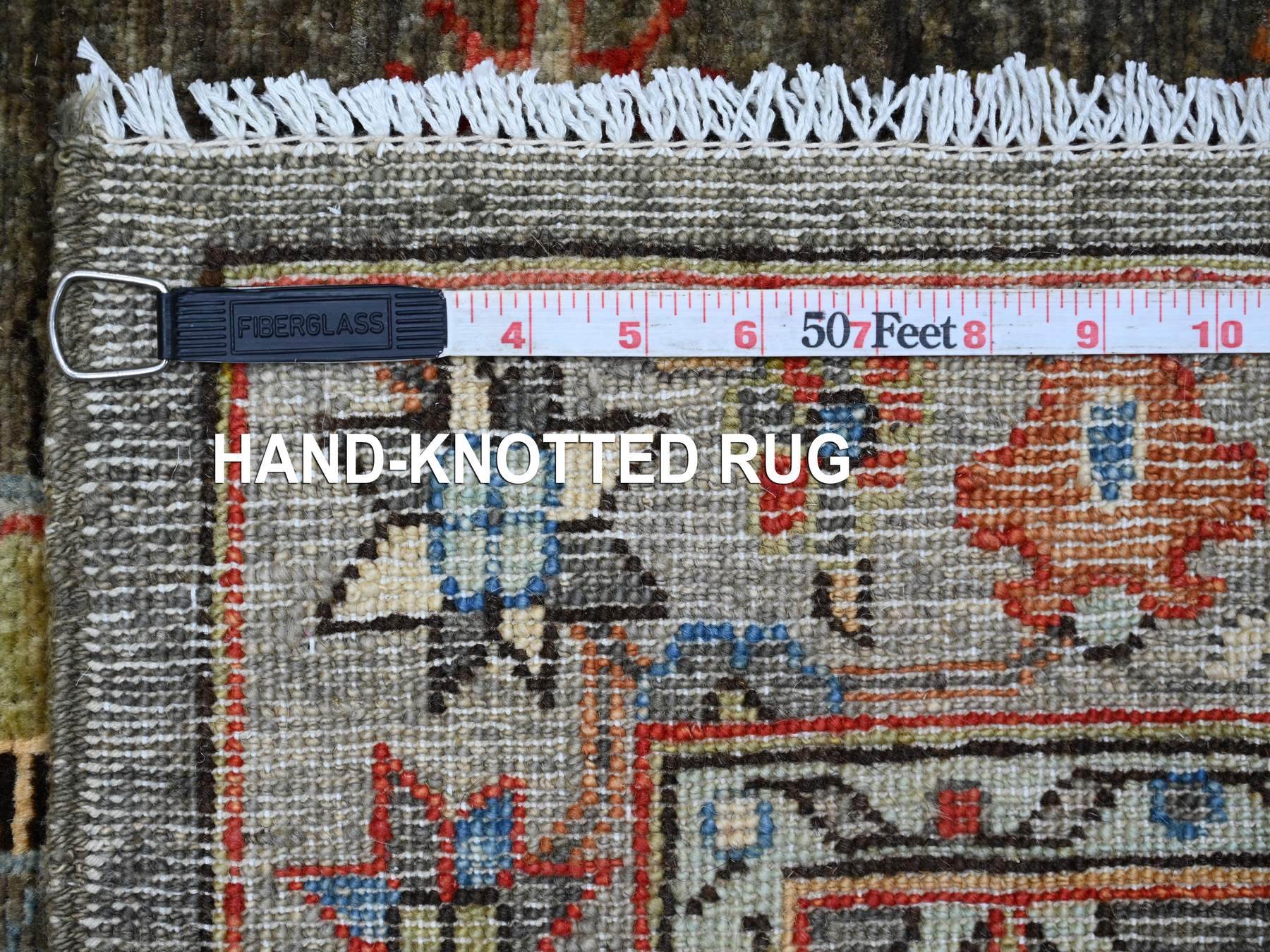 Peshawar Tribal & Geometric hand-knotted wool runner in Brown & Gray, 2'8" x 5'11" — SKU O021457 (view 6)