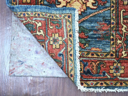Blue 2'2" x 6'3" Tribal & Geometric Hand knotted Wool Rug - Sku: O021460