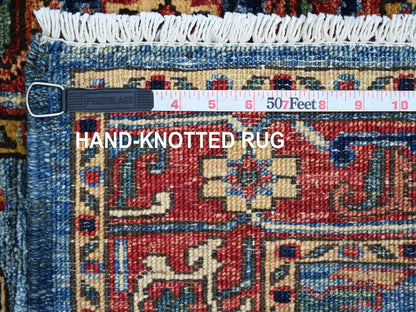 Blue 2'2" x 6'3" Tribal & Geometric Hand knotted Wool Rug - Sku: O021460