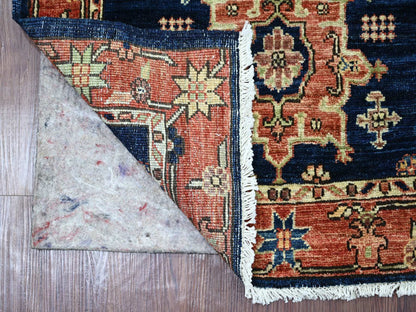 Blue 2'5" x 5'11" Tribal & Geometric Hand knotted Wool Rug - Sku: O021461