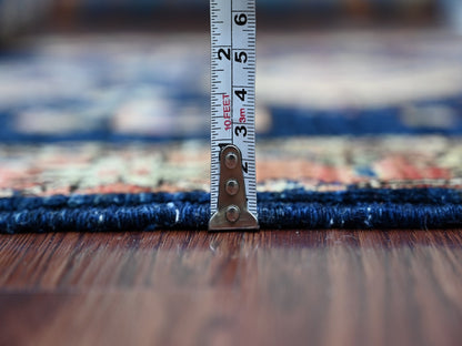 Blue 2'5" x 5'11" Tribal & Geometric Hand knotted Wool Rug - Sku: O021461
