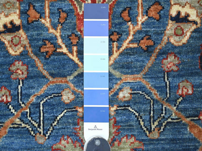 Peshawar Tribal hand-knotted wool runner in Blue, 2'8" x 5'9", SKU O021462 (view 3)