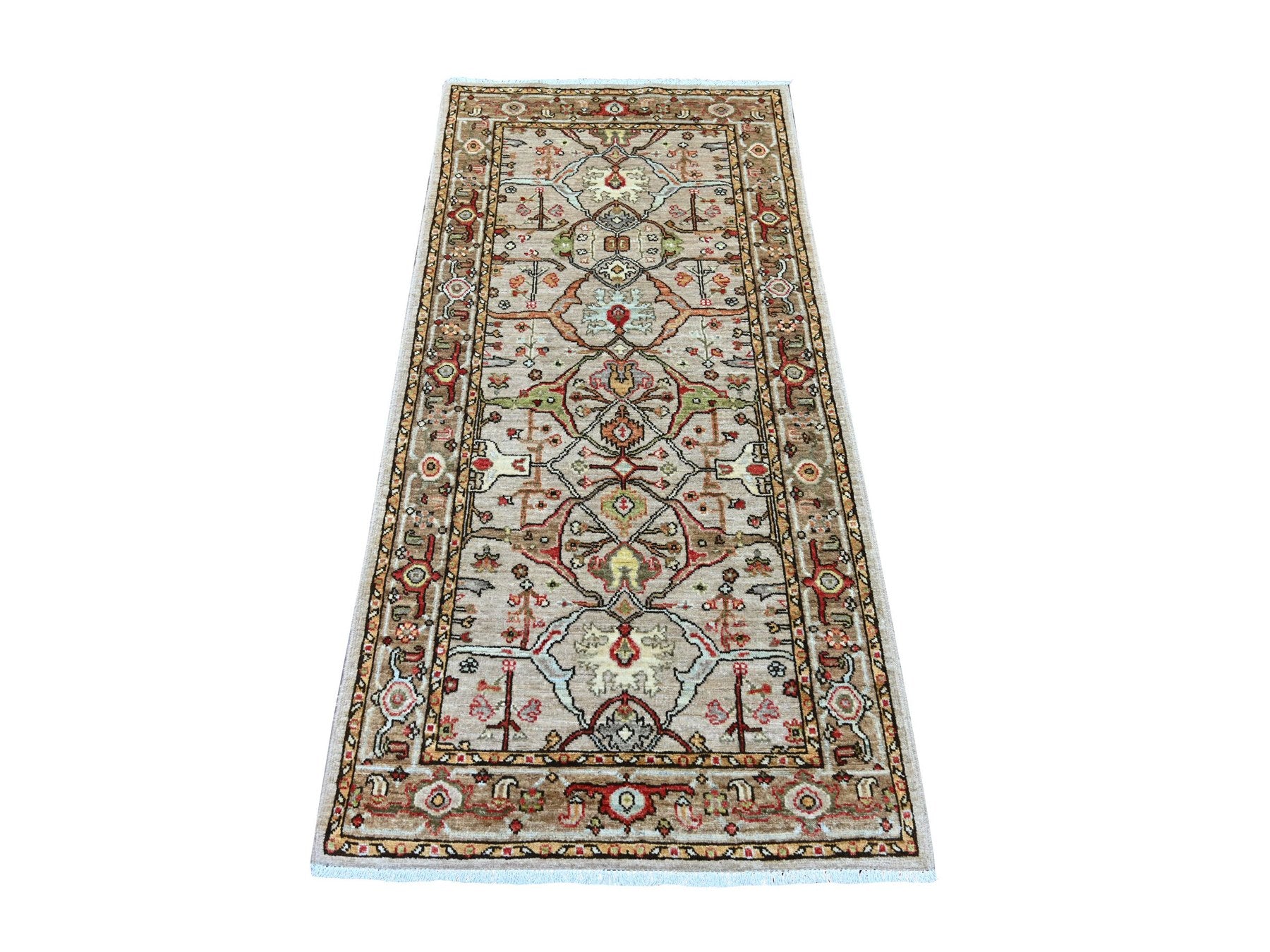 Brown 2'10" x 5'10" Tribal & Geometric Hand knotted Wool Rug - Sku: O021463