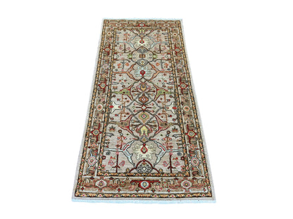 Brown 2'10" x 5'10" Tribal & Geometric Hand knotted Wool Rug - Sku: O021463