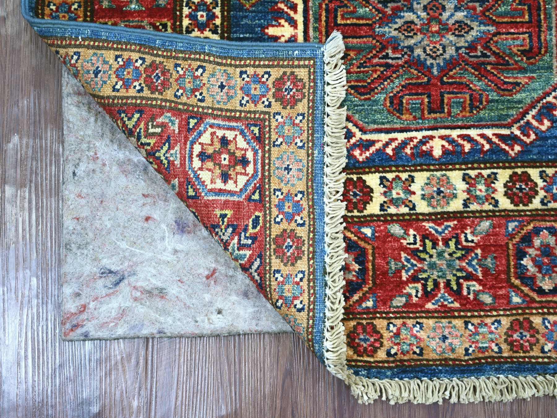 Blue 2'10" x 4'0" Tribal & Geometric Hand knotted Wool Rug - Sku: O021468