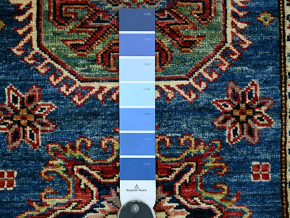 Blue 2'10" x 4'0" Tribal & Geometric Hand knotted Wool Rug - Sku: O021468