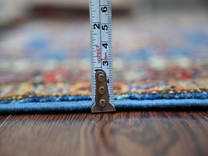Blue 2'10" x 4'0" Tribal & Geometric Hand knotted Wool Rug - Sku: O021468
