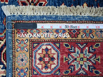 Blue 2'10" x 4'0" Tribal & Geometric Hand knotted Wool Rug - Sku: O021468