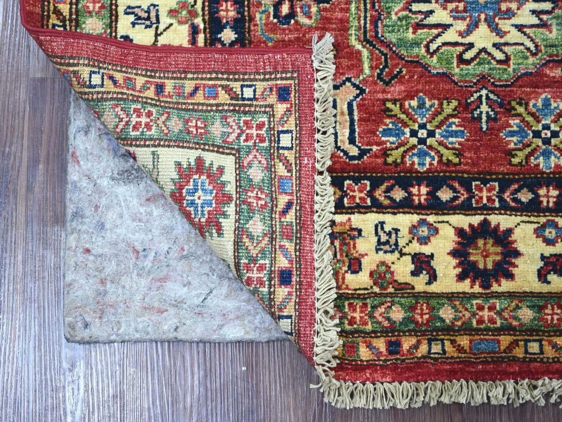 Kazak Tribal & Geometric hand-knotted wool rug in Red & Ivory, 3'3" x 4'11" — SKU O021469 (view 2)