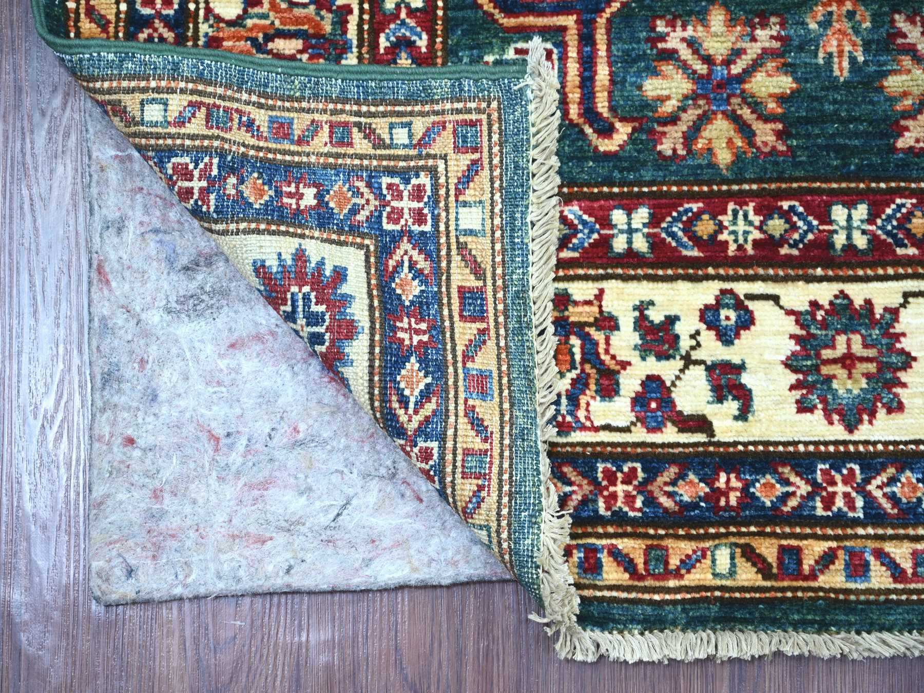 Green 3'1" x 5'1" Tribal & Geometric Hand knotted Wool Rug - Sku: O021472