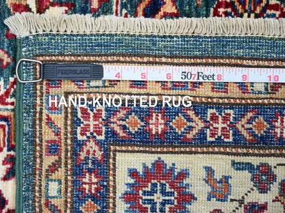 Green 3'1" x 5'1" Tribal & Geometric Hand knotted Wool Rug - Sku: O021472