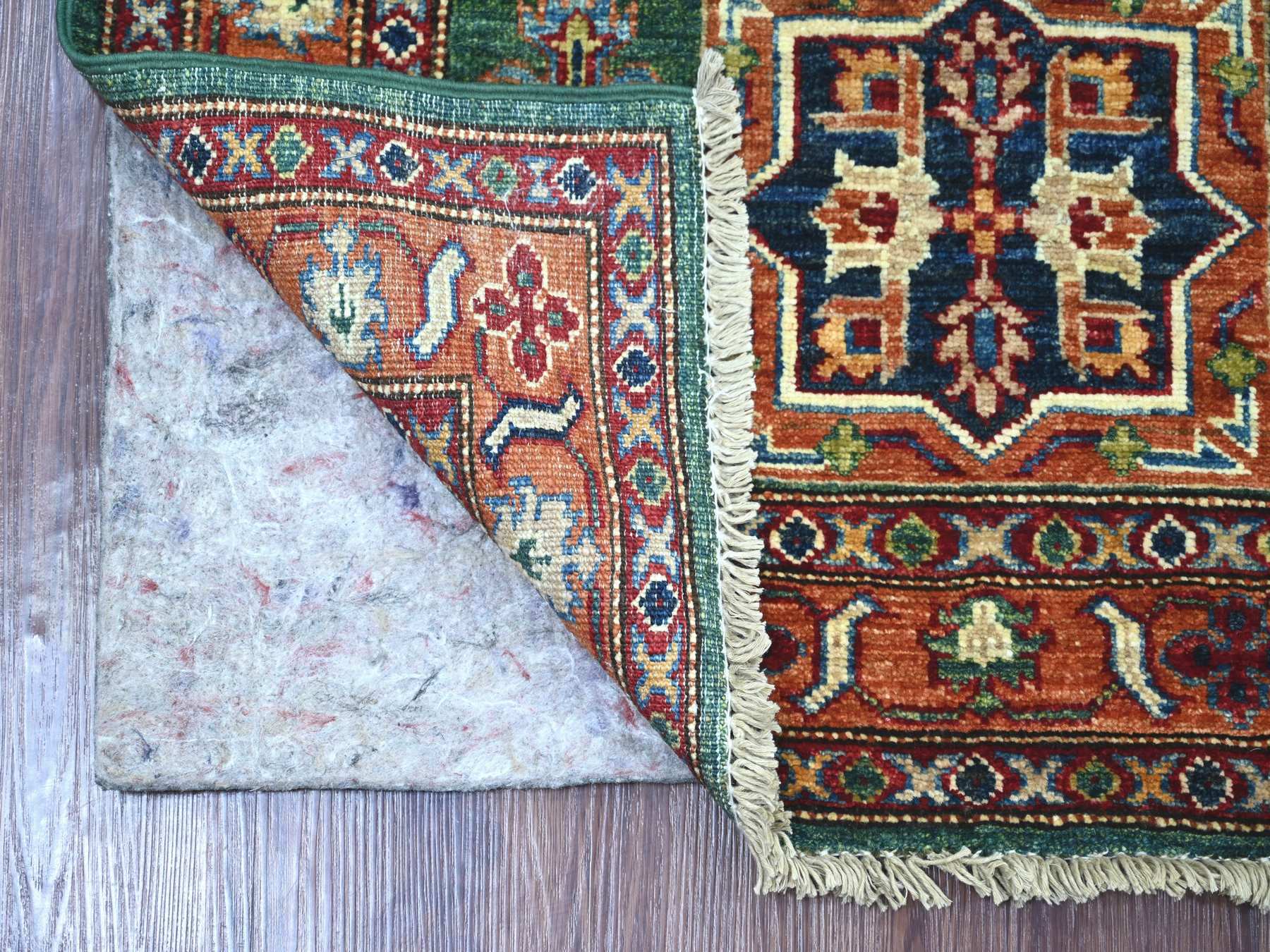 Green 2'10" x 4'0" Tribal & Geometric Hand knotted Wool Rug - Sku: O021475