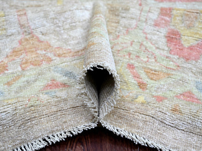 Brown 12'7" x 17'4" Oushak And Peshawar Hand knotted Wool Rug - Sku: O021476
