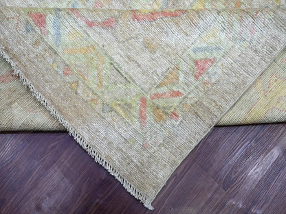 Brown 12'7" x 17'4" Oushak And Peshawar Hand knotted Wool Rug - Sku: O021476