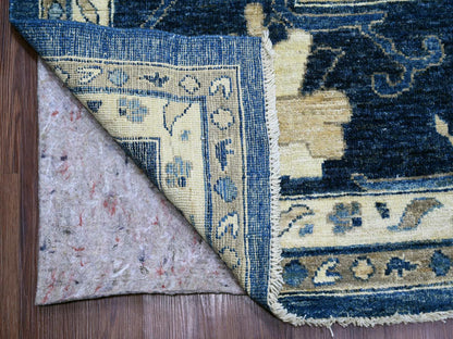 Blue 11'11" x 14'10" Oushak And Peshawar Hand knotted Wool Rug - Sku: O021477