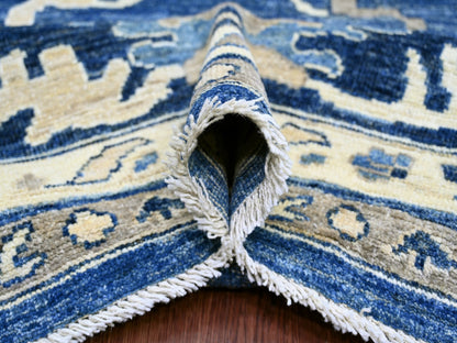 Blue 11'11" x 14'10" Oushak And Peshawar Hand knotted Wool Rug - Sku: O021477