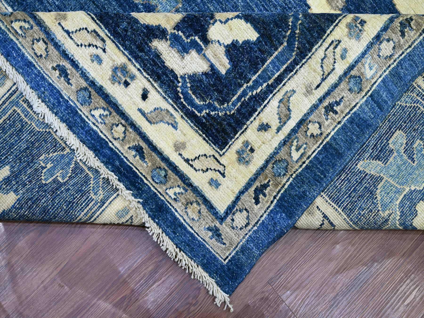 Oushak Oushak hand-knotted wool rug in Blue & Denim Blue, 11'11" x 14'10" — SKU O021477 (view 6)