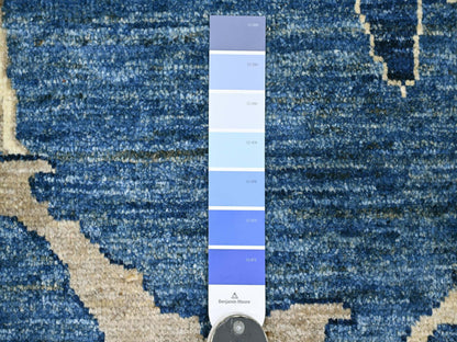 Blue 11'11" x 14'10" Oushak And Peshawar Hand knotted Wool Rug - Sku: O021477