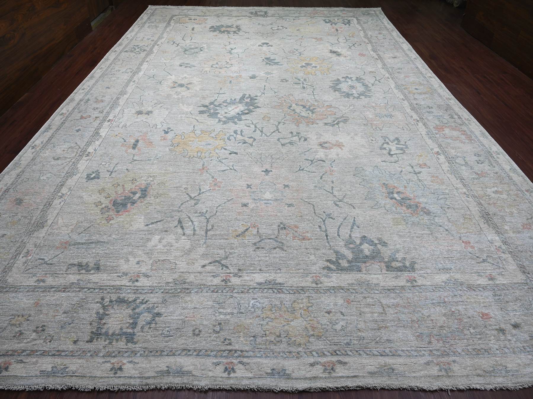 Oushak Oushak hand-knotted wool rug in Gray, 11'8" x 17'2" — SKU O021478 (view 2)