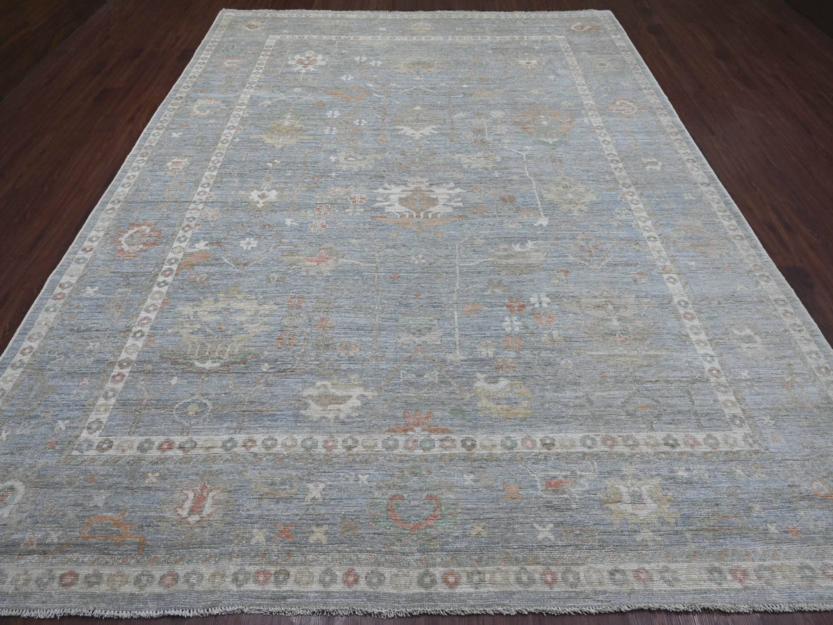Oushak Oushak hand-knotted wool rug in Blue, 9'1" x 11'9" — SKU O021479 (view 2)