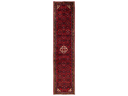 Tribal & Geometric hand-knotted wool runner in Red & Brown, 2'1" x 10' — SKU O02147