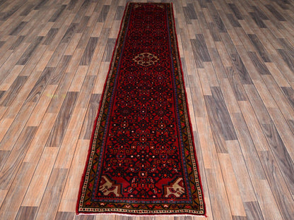 Tribal & Geometric hand-knotted wool runner in Red & Brown, 2'1" x 10' — SKU O02147 (view 2)