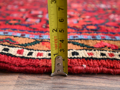 Tribal & Geometric hand-knotted wool runner in Red & Brown, 2'1" x 10' — SKU O02147 (view 6)