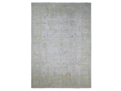 Oushak Oushak hand-knotted wool rug in Gray & Green, 9'8" x 13'8" — SKU O021483