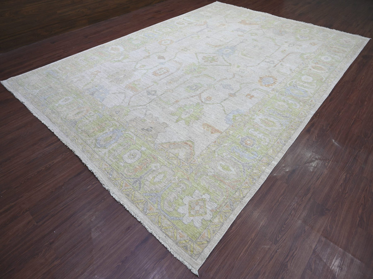 Oushak Oushak hand-knotted wool rug in Gray & Green, 9'8" x 13'8" — SKU O021483 (view 3)