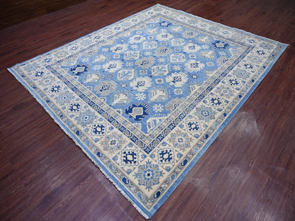 Black 8'2" x 9'8" Kazak Hand knotted Wool Rug - Sku: O021486