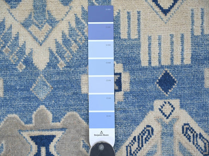 Black 8'2" x 9'8" Kazak Hand knotted Wool Rug - Sku: O021486