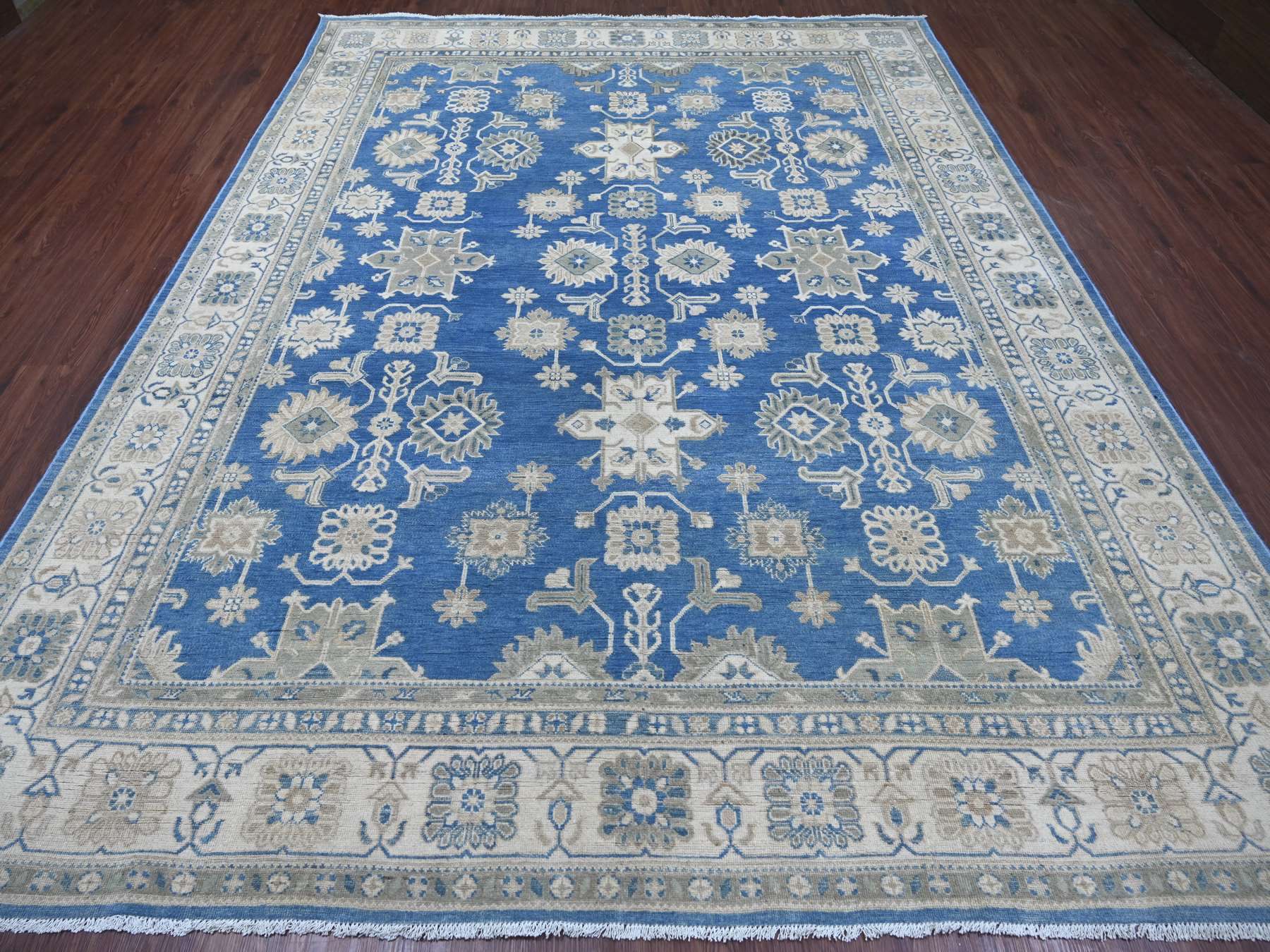 Blue 8'9" x 11'2" Kazak Hand knotted Wool Rug - Sku: O021487